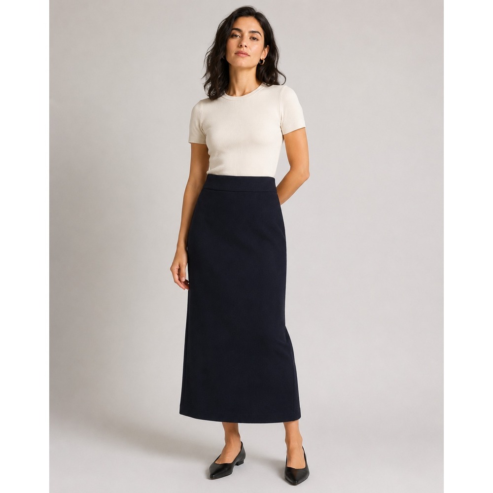 The Territory Ahead Maxi Skirt Womens 4 Black Wool Modest Long Side Zip